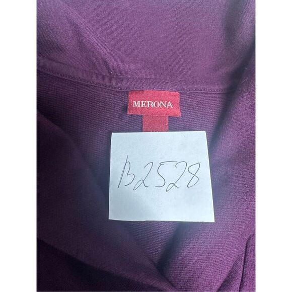 Merona Shawl Collar Sweater Women Size XL Purple Knit Cotton Blend 1 Button - Picture 10 of 10